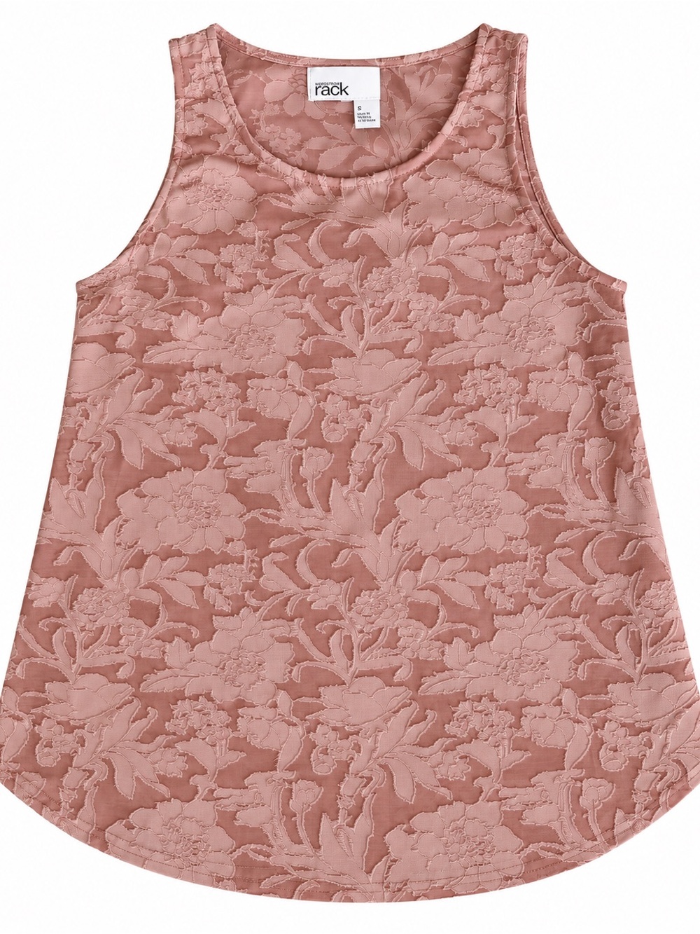 Nordstrom Rack Floral Jacquard Sleeveless Blouse Dusty Rose Pink Size S